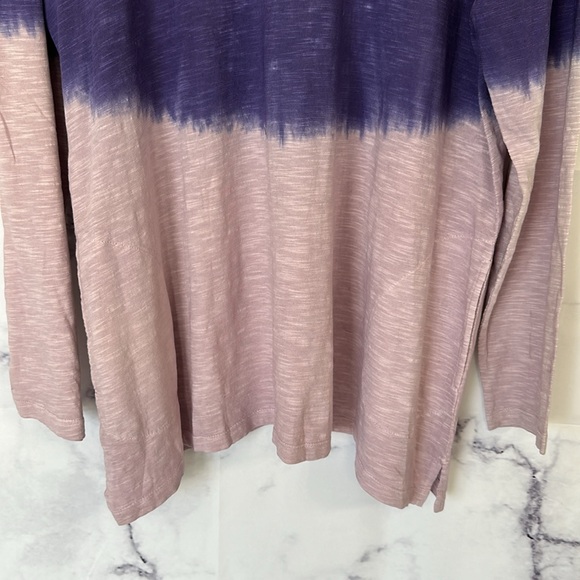 LOGO by Lori Goldstein Tie-Dye Cotton Slub Mock-Neck Top Size XLarge - Picture 6 of 13